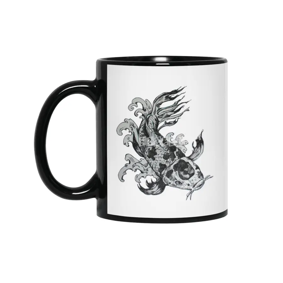 koi koi koi fish fish fish Siyah Kupa