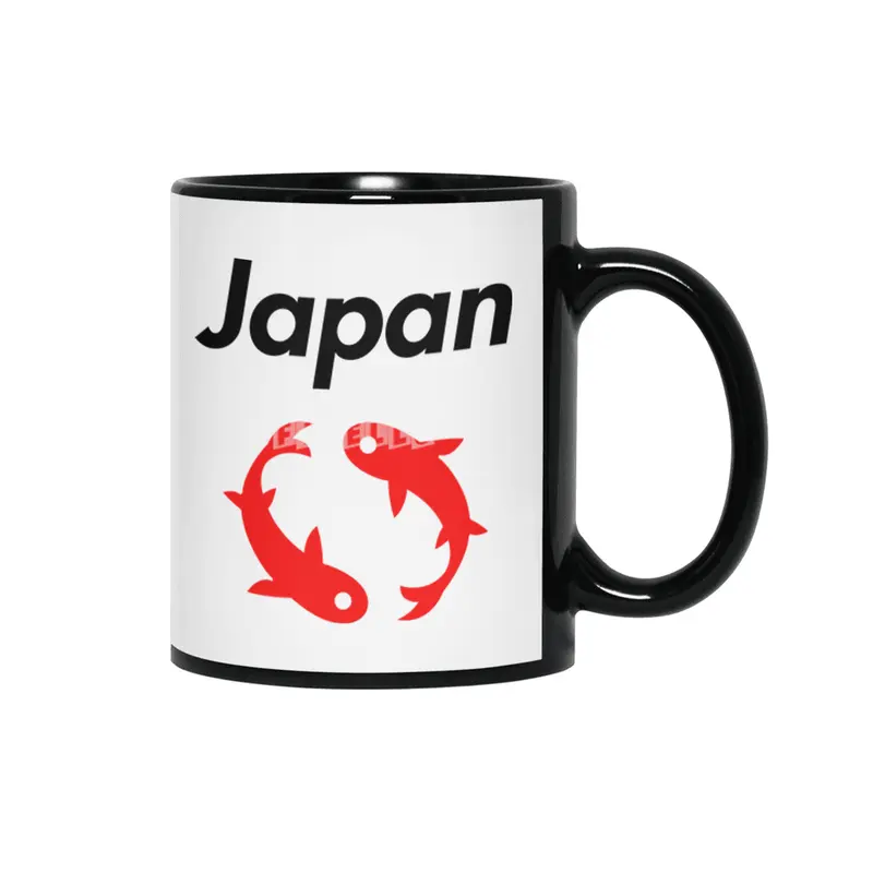 Japanese Iconic Koi Fish Siyah Kupa