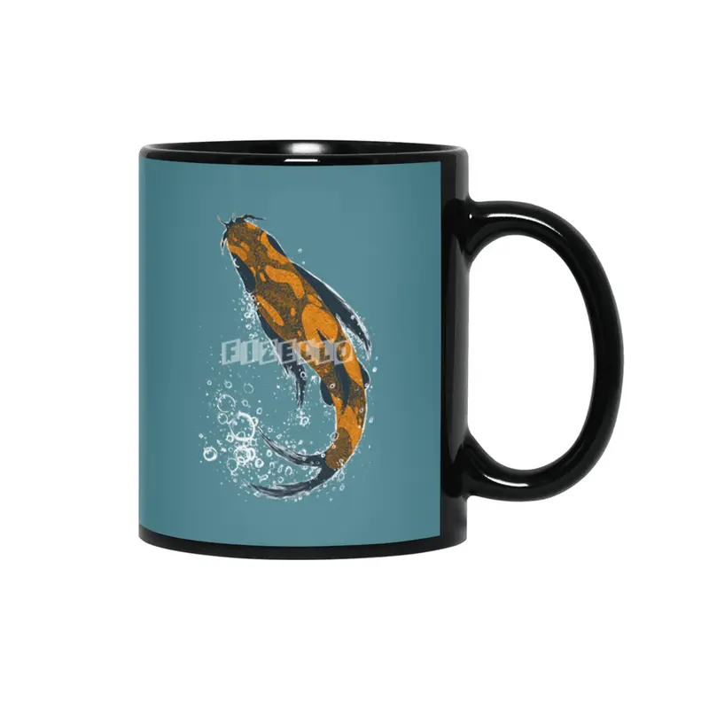 Don’t Be Koi - Orange with bubbles Siyah Kupa