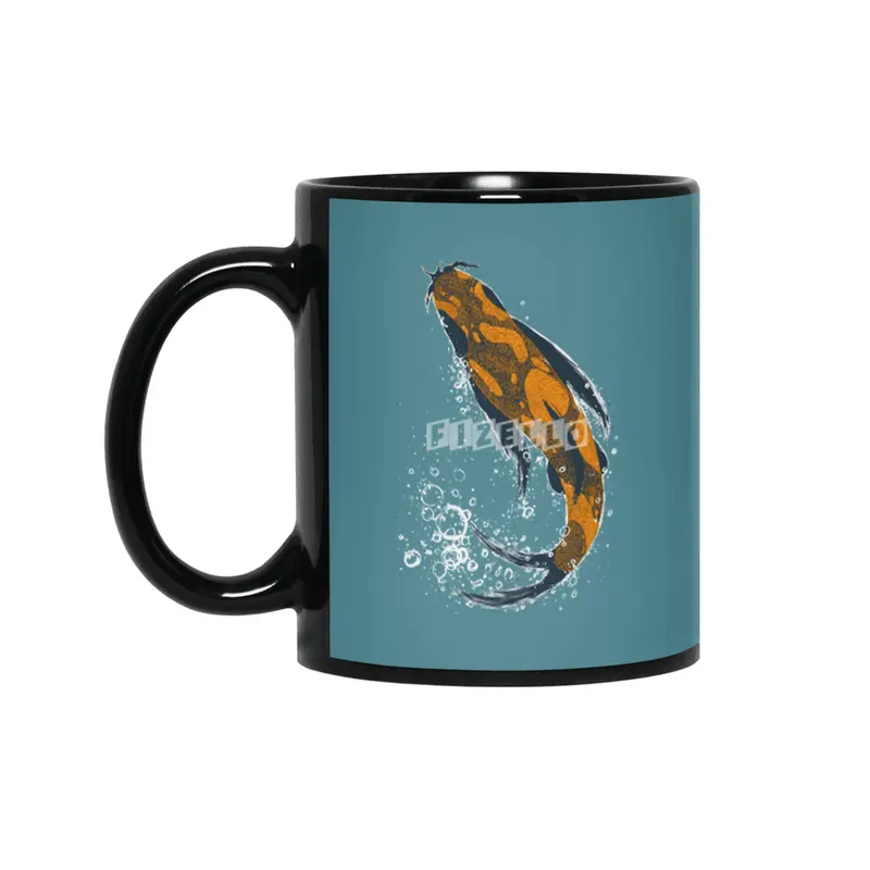 Don’t Be Koi - Orange with bubbles Siyah Kupa