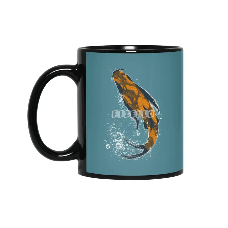Don’t Be Koi - Orange with bubbles Siyah Kupa