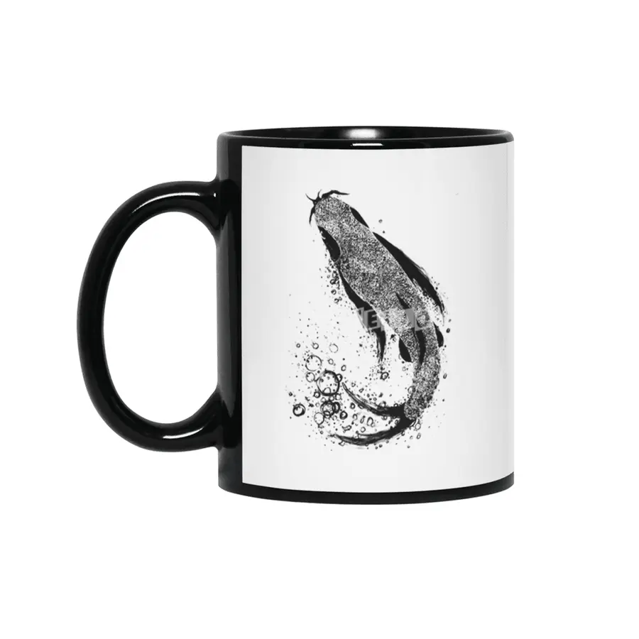 Don’t Be Koi -Dark ink with bubbles Siyah Kupa
