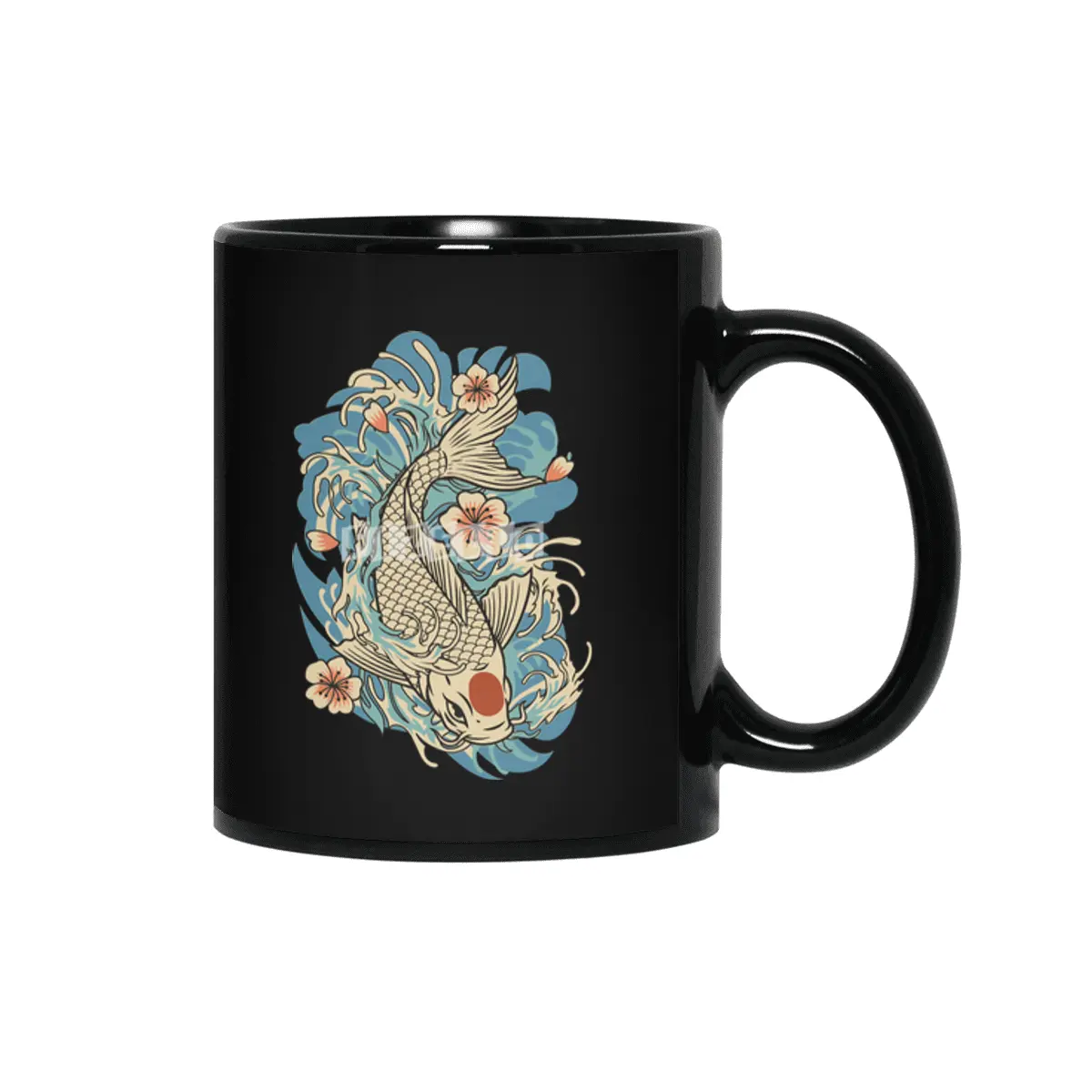 Japanese Koi Fish Siyah Kupa