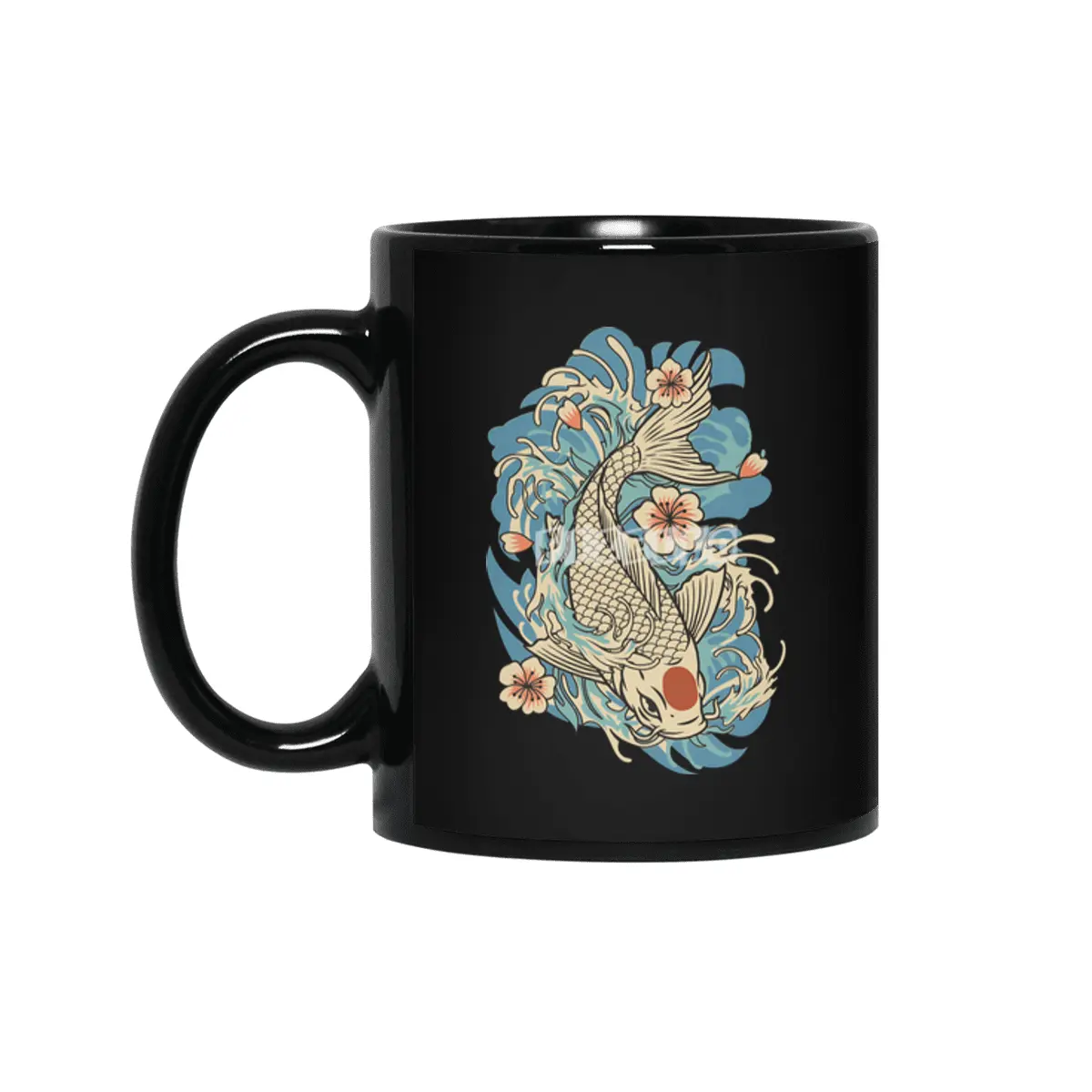 Japanese Koi Fish Siyah Kupa