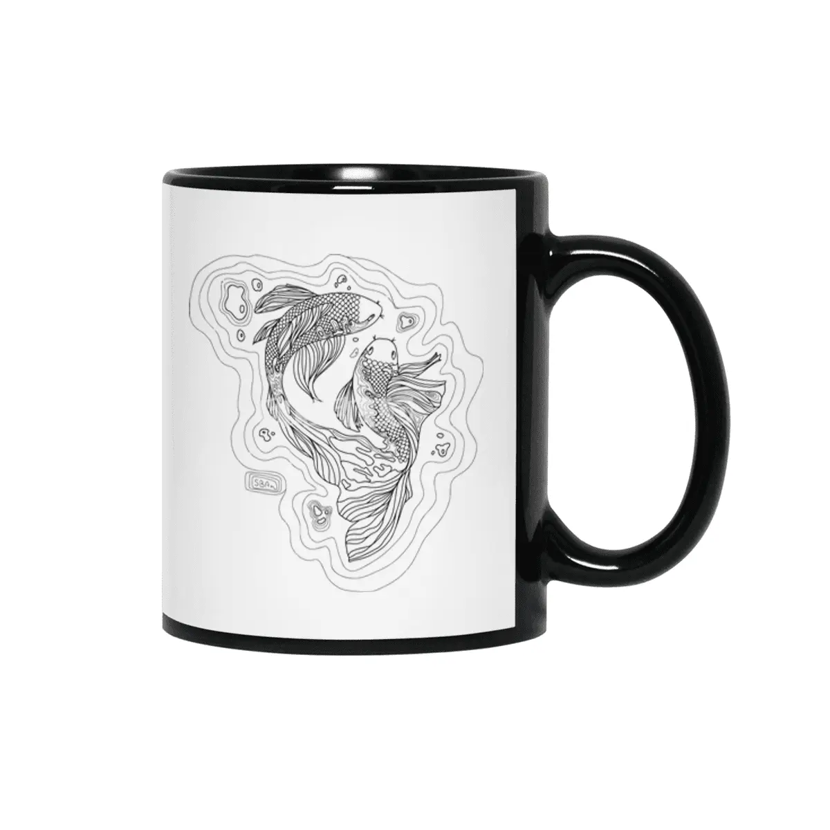 Swim like Koi - Black Siyah Kupa