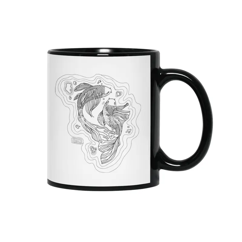 Swim like Koi - Black Siyah Kupa