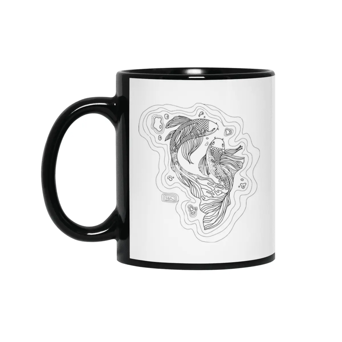 Swim like Koi - Black Siyah Kupa