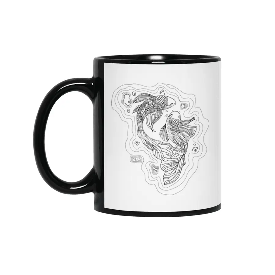 Swim like Koi - Black Siyah Kupa