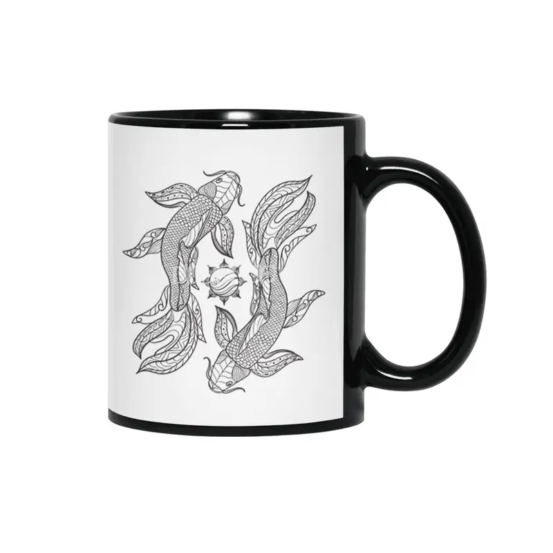 gemini koi fish Siyah Kupa