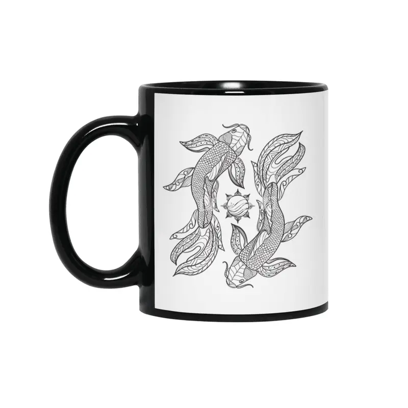 gemini koi fish Siyah Kupa
