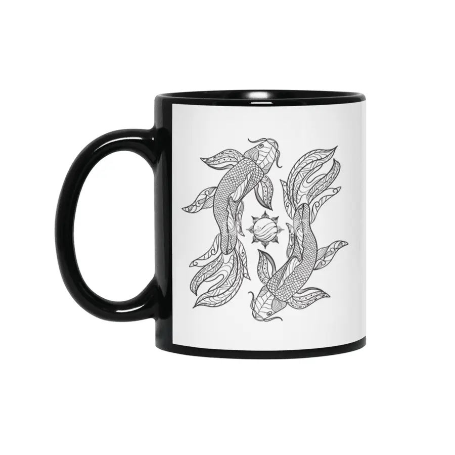 gemini koi fish Siyah Kupa