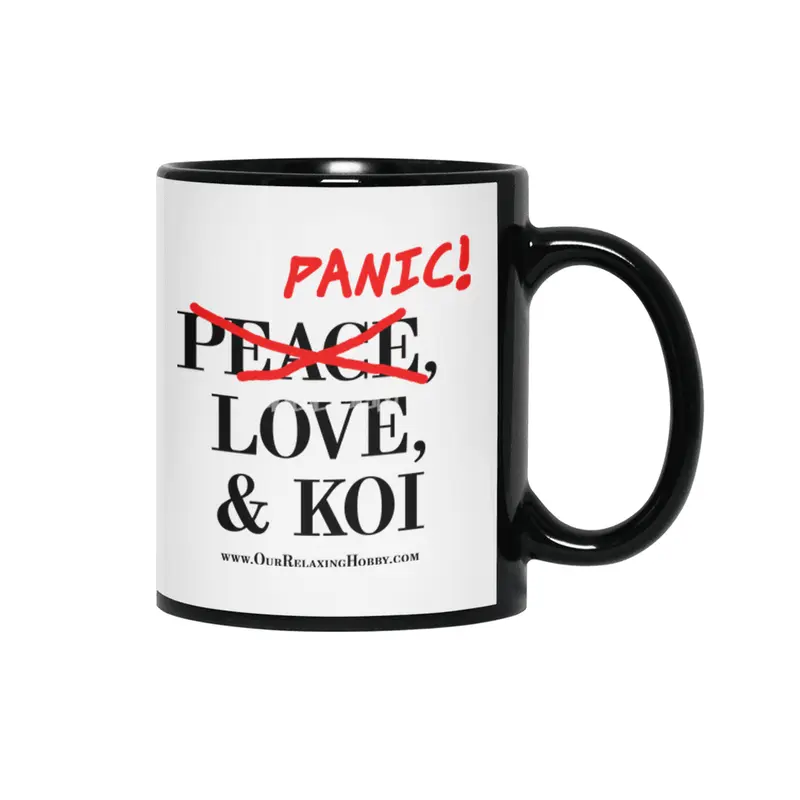 Peace Love and Panic Koi - Black Print Siyah Kupa