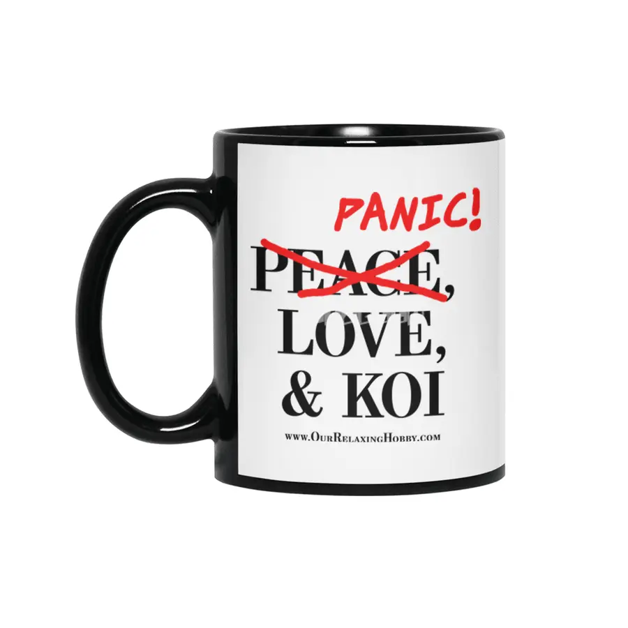 Peace Love and Panic Koi - Black Print Siyah Kupa
