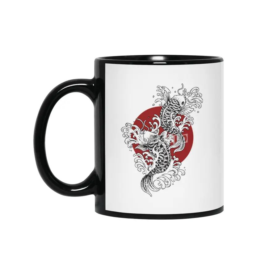 sun koi fish Siyah Kupa