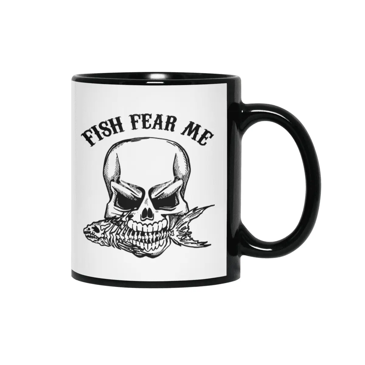 Fish Fear Me Black Siyah Kupa