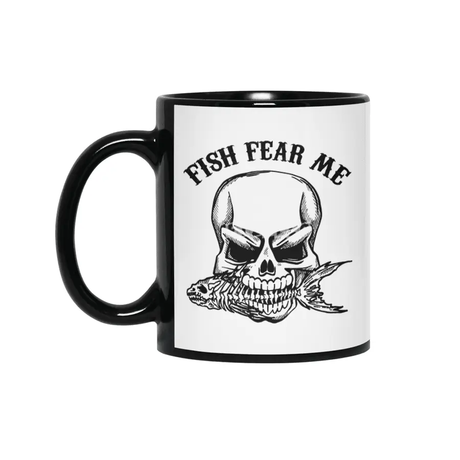 Fish Fear Me Black Siyah Kupa