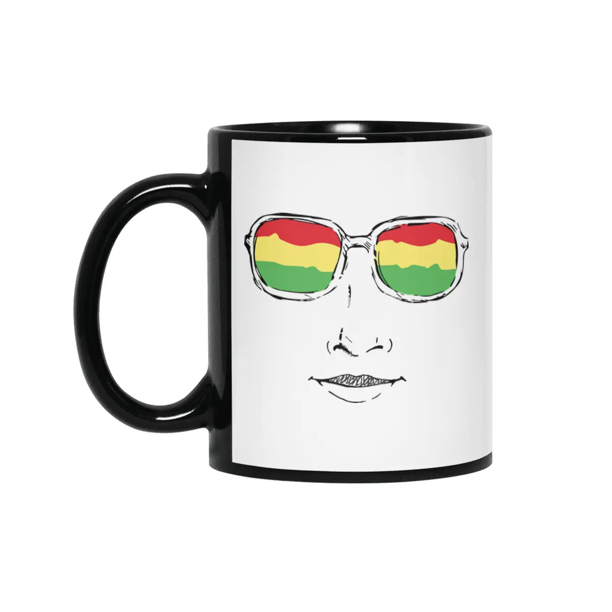 Reggae Hipster Rastafari face A Siyah Kupa