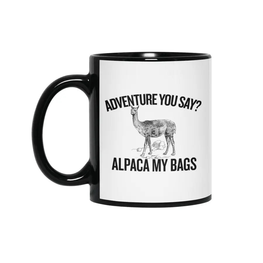 Alpaca My Bags,  Hipster , Funny Hiking Siyah Kupa