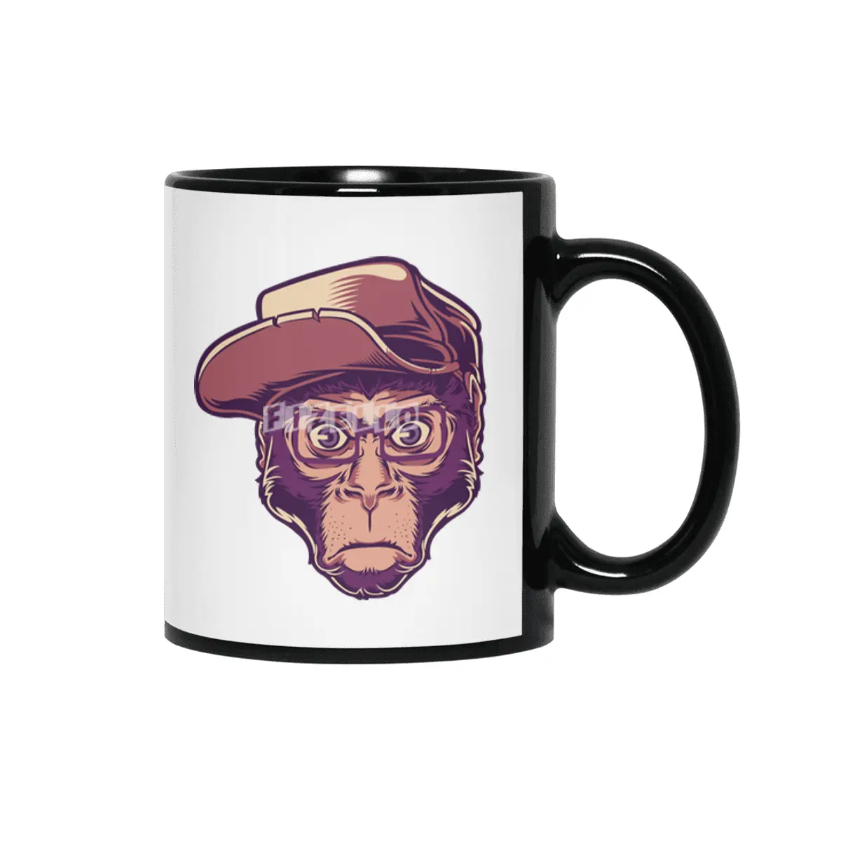 Skater Hipster Chimp Siyah Kupa
