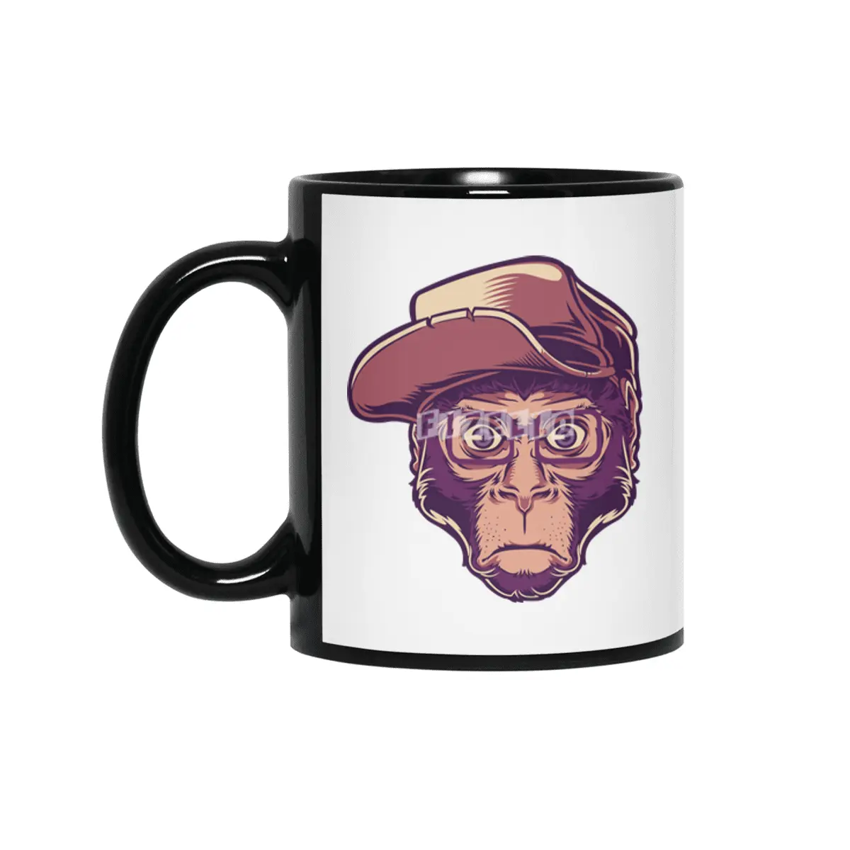 Skater Hipster Chimp Siyah Kupa