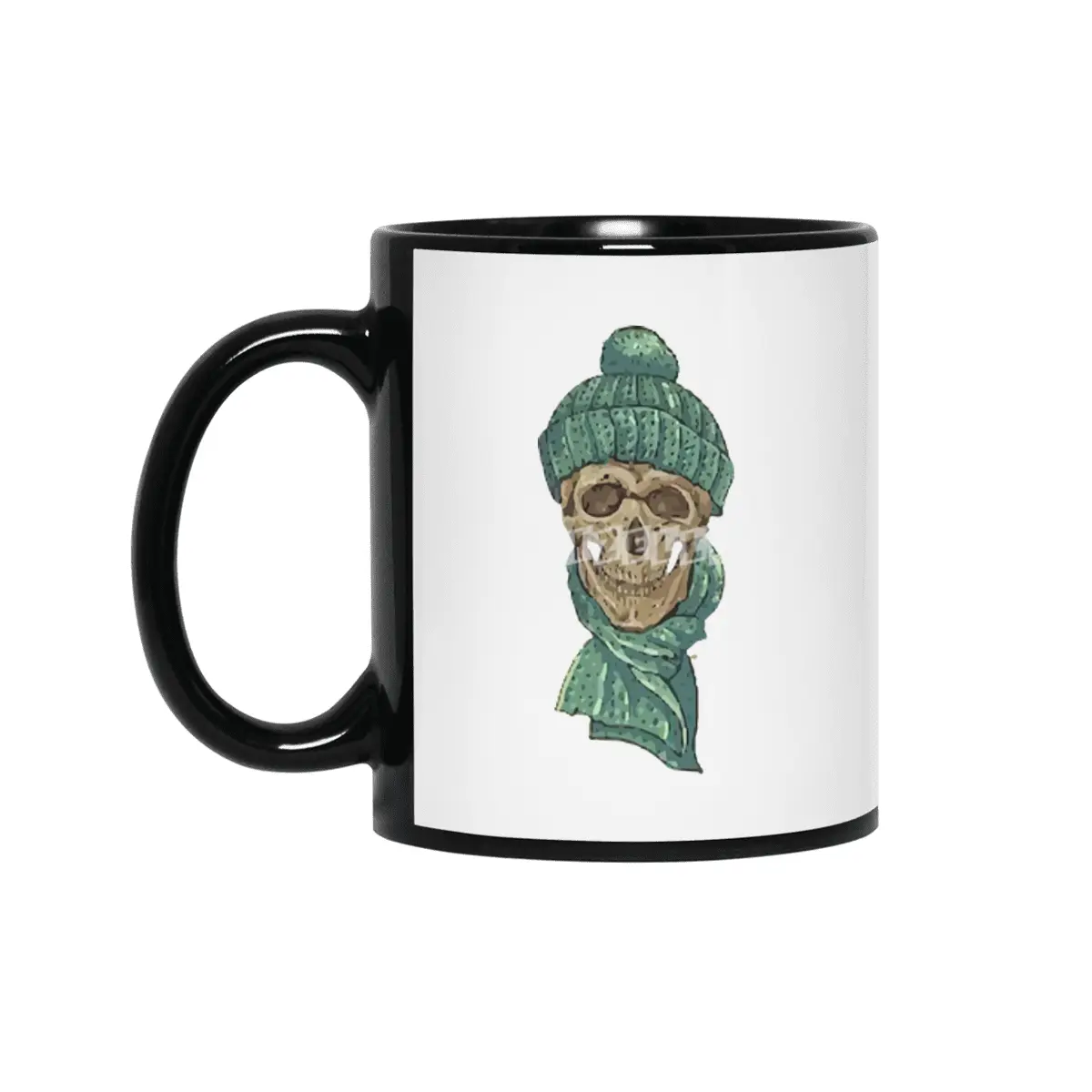 Christmas Hipster Skull Winter Siyah Kupa