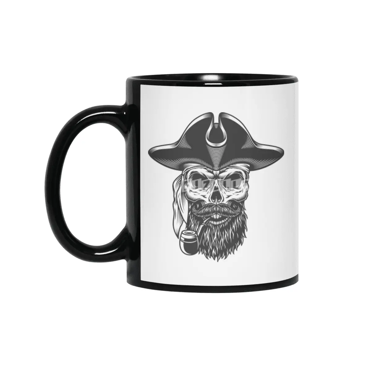 pirate hipster skull Siyah Kupa