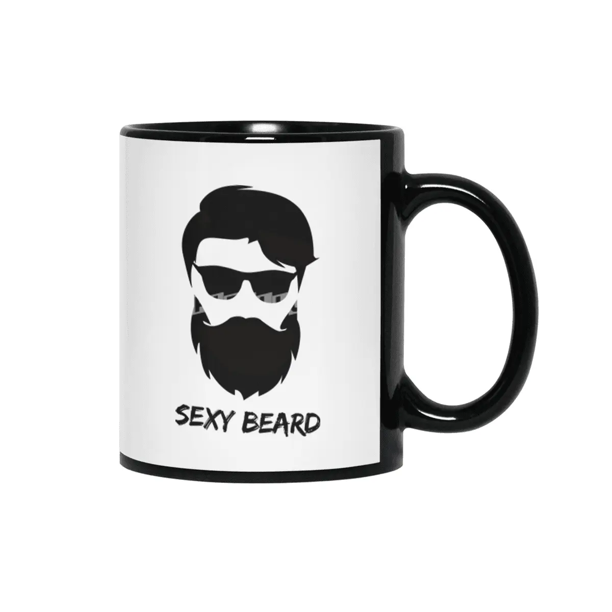Sexy beard Hipster face Siyah Kupa