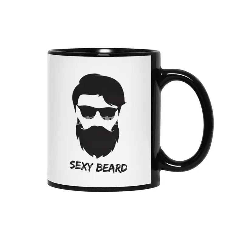 Sexy beard Hipster face Siyah Kupa