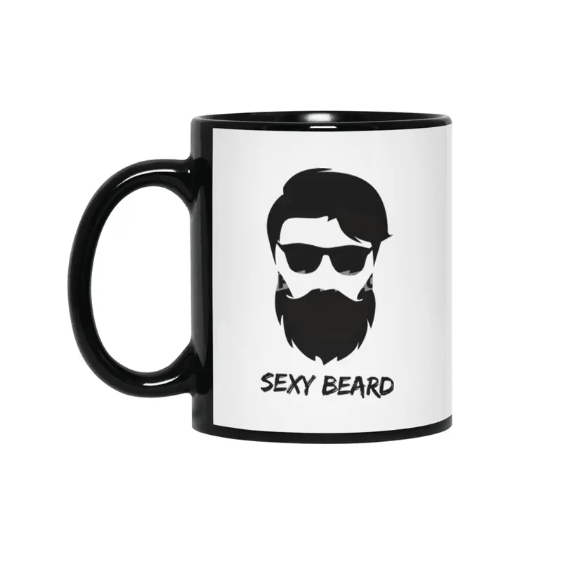 Sexy beard Hipster face Siyah Kupa