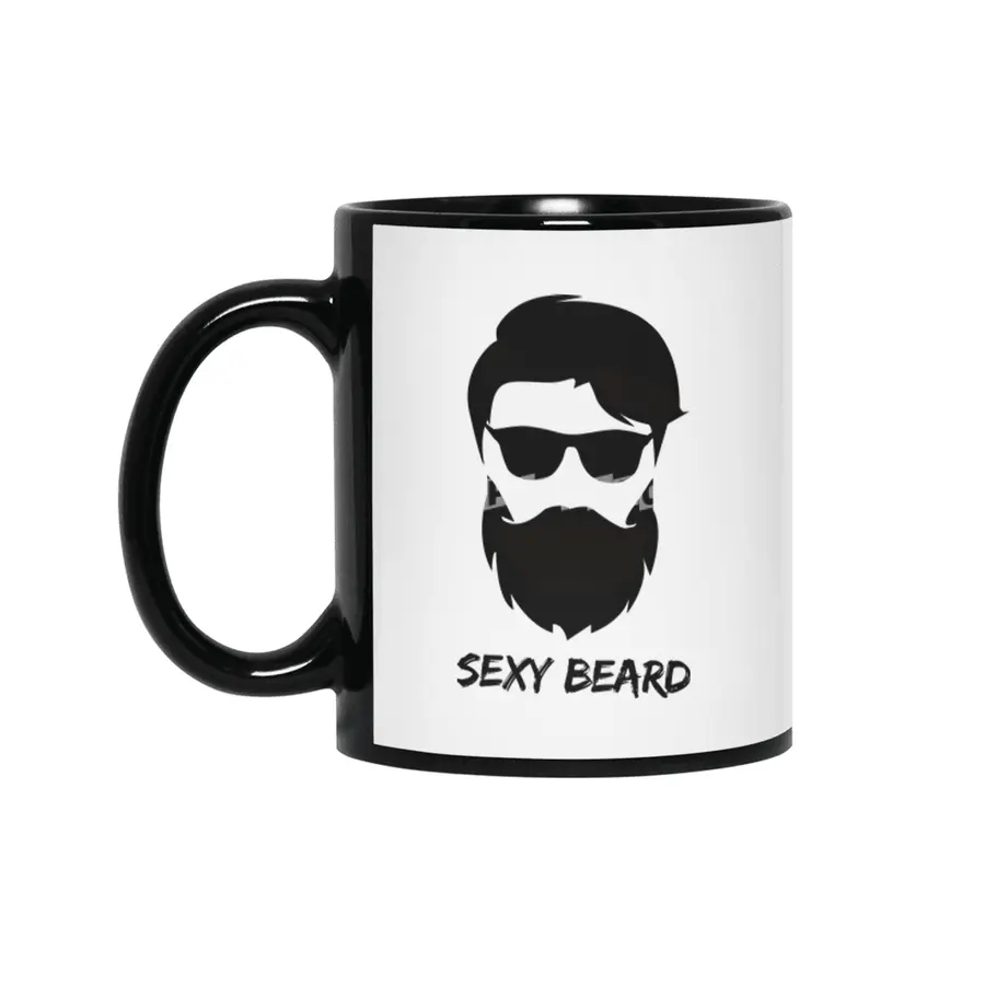 Sexy beard Hipster face Siyah Kupa