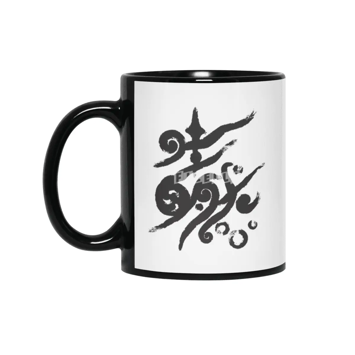 Life . nature in calligraphic style Siyah Kupa