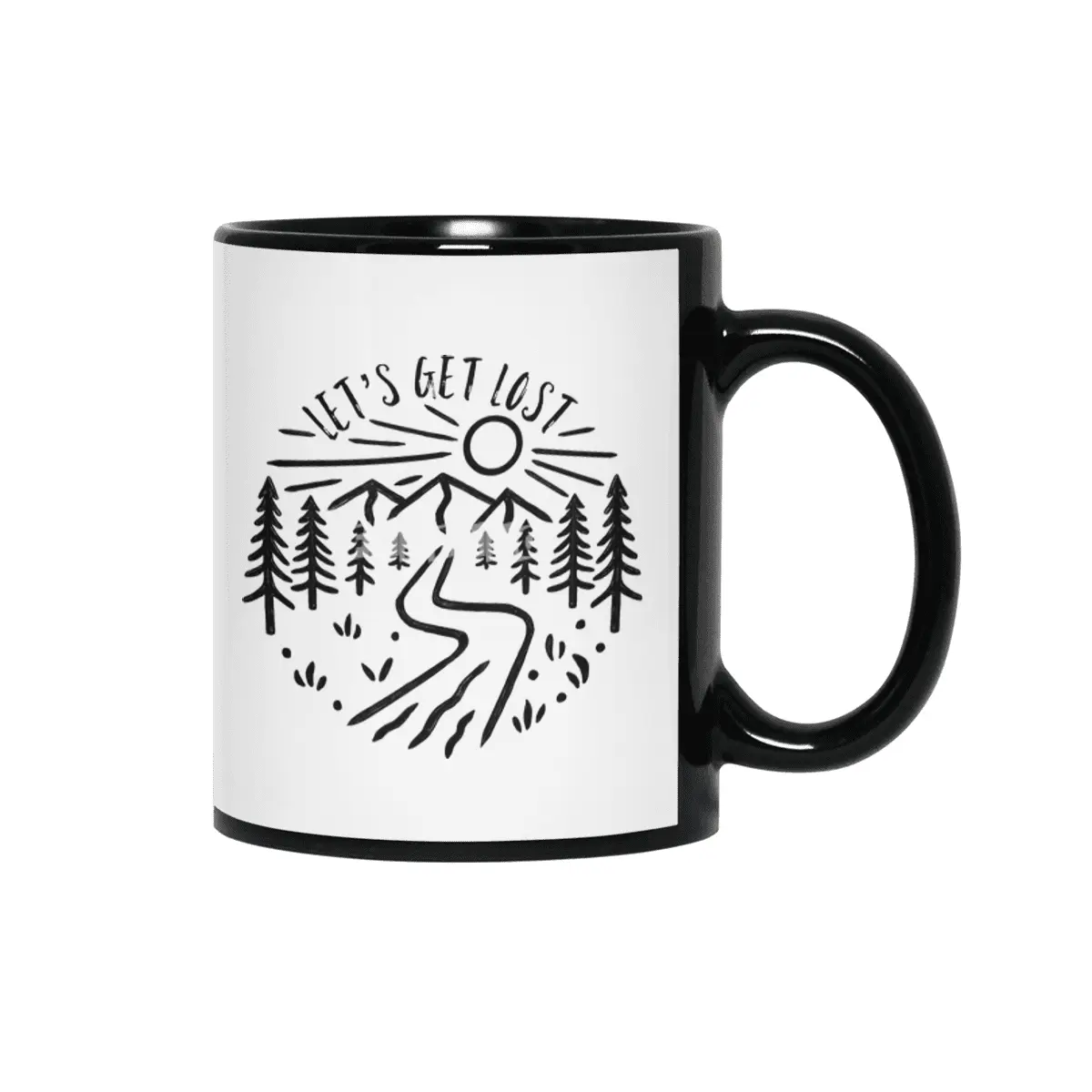 Let's Get Lost - Nature Design Siyah Kupa