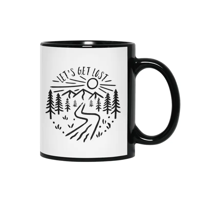 Let's Get Lost - Nature Design Siyah Kupa