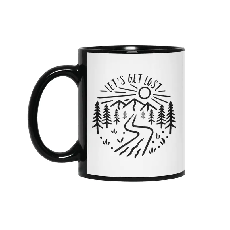 Let's Get Lost - Nature Design Siyah Kupa