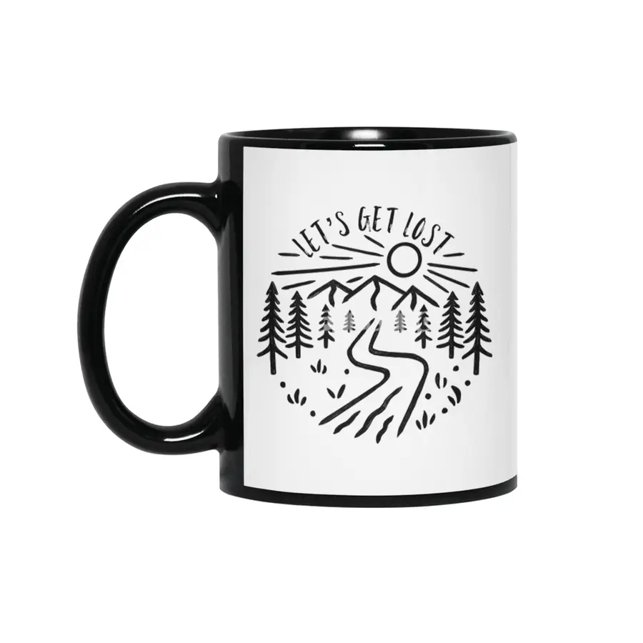 Let's Get Lost - Nature Design Siyah Kupa