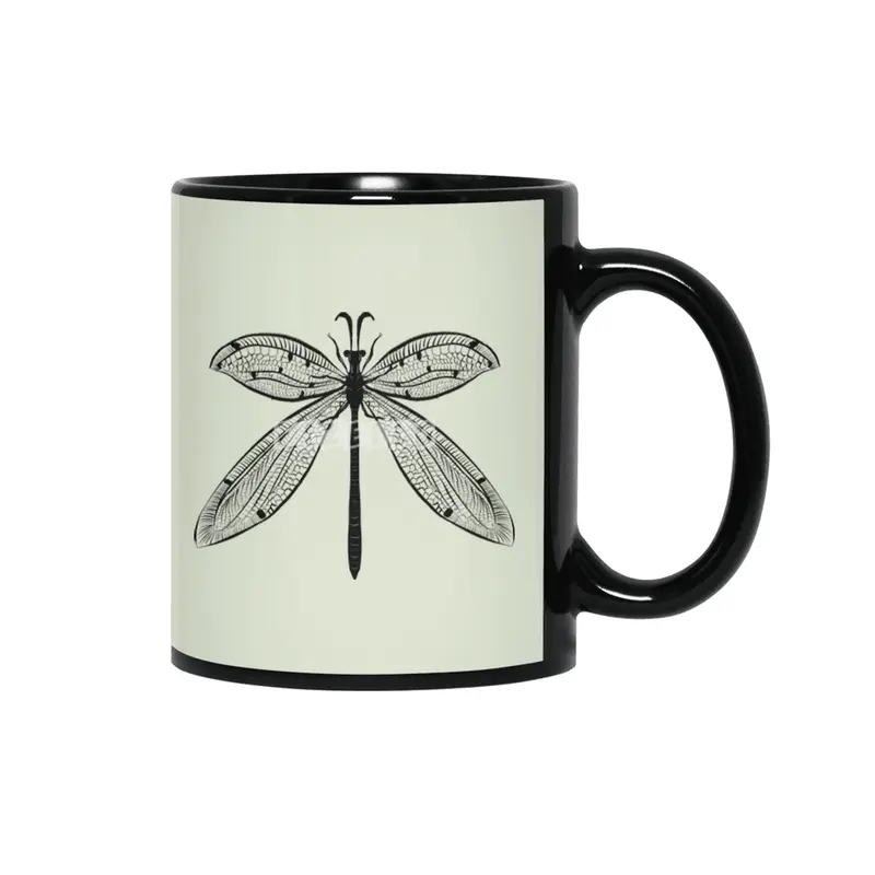 Dragonfly Nature Lover Insect Art Siyah Kupa