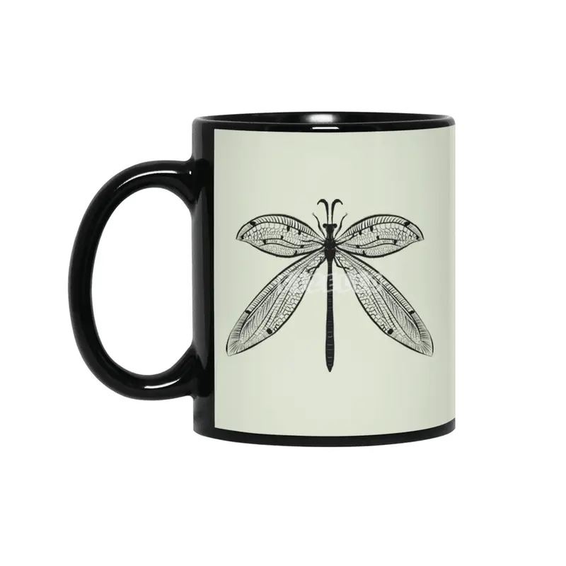 Dragonfly Nature Lover Insect Art Siyah Kupa