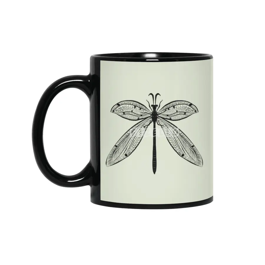 Dragonfly Nature Lover Insect Art Siyah Kupa