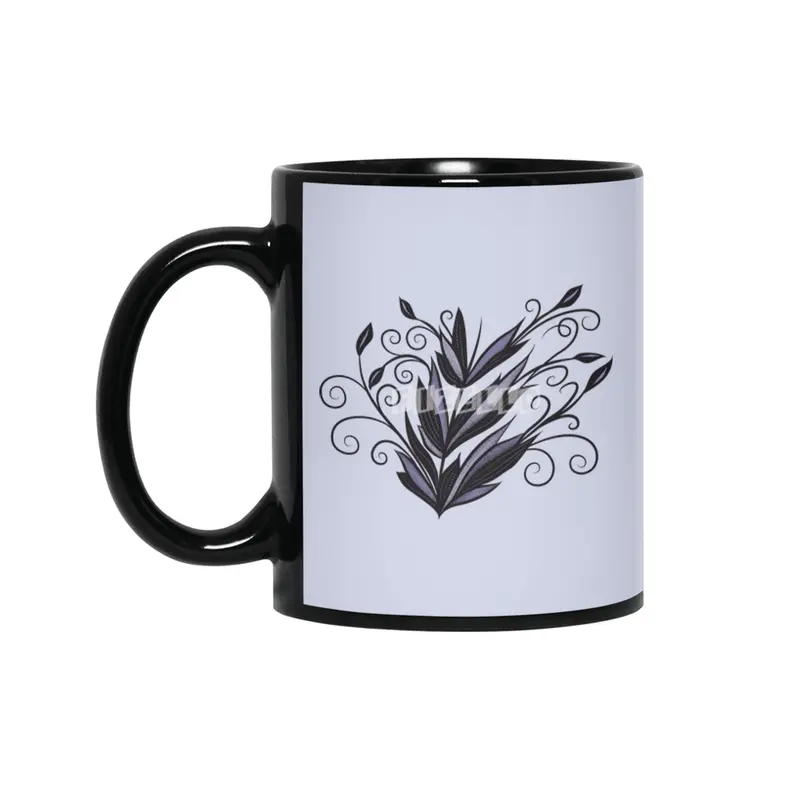 Gothic plant floral swirl and flourish nature lover Siyah Kupa