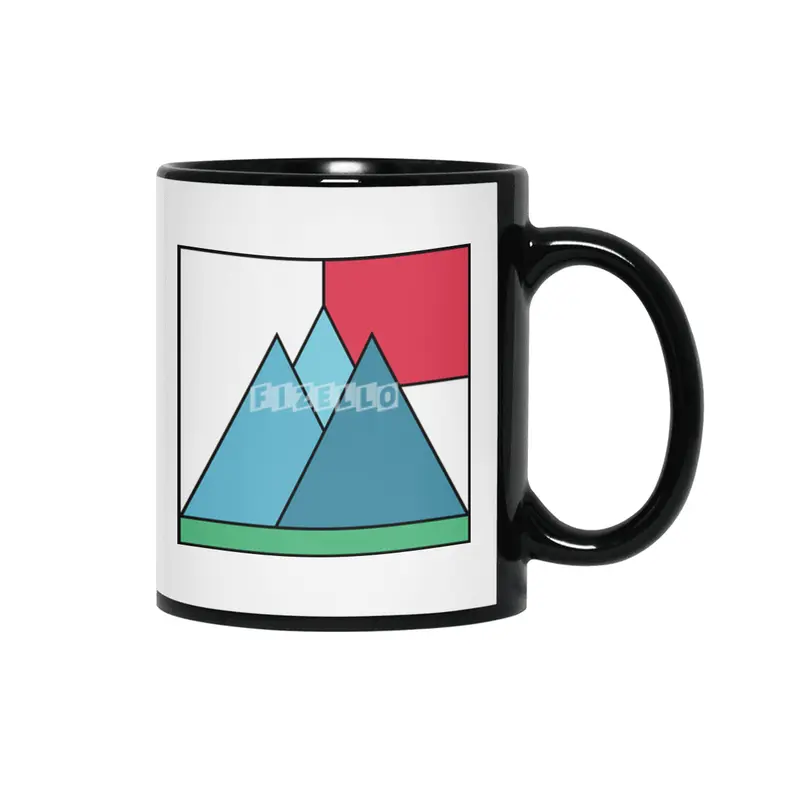 Simply mountains minimalistic nature design Siyah Kupa