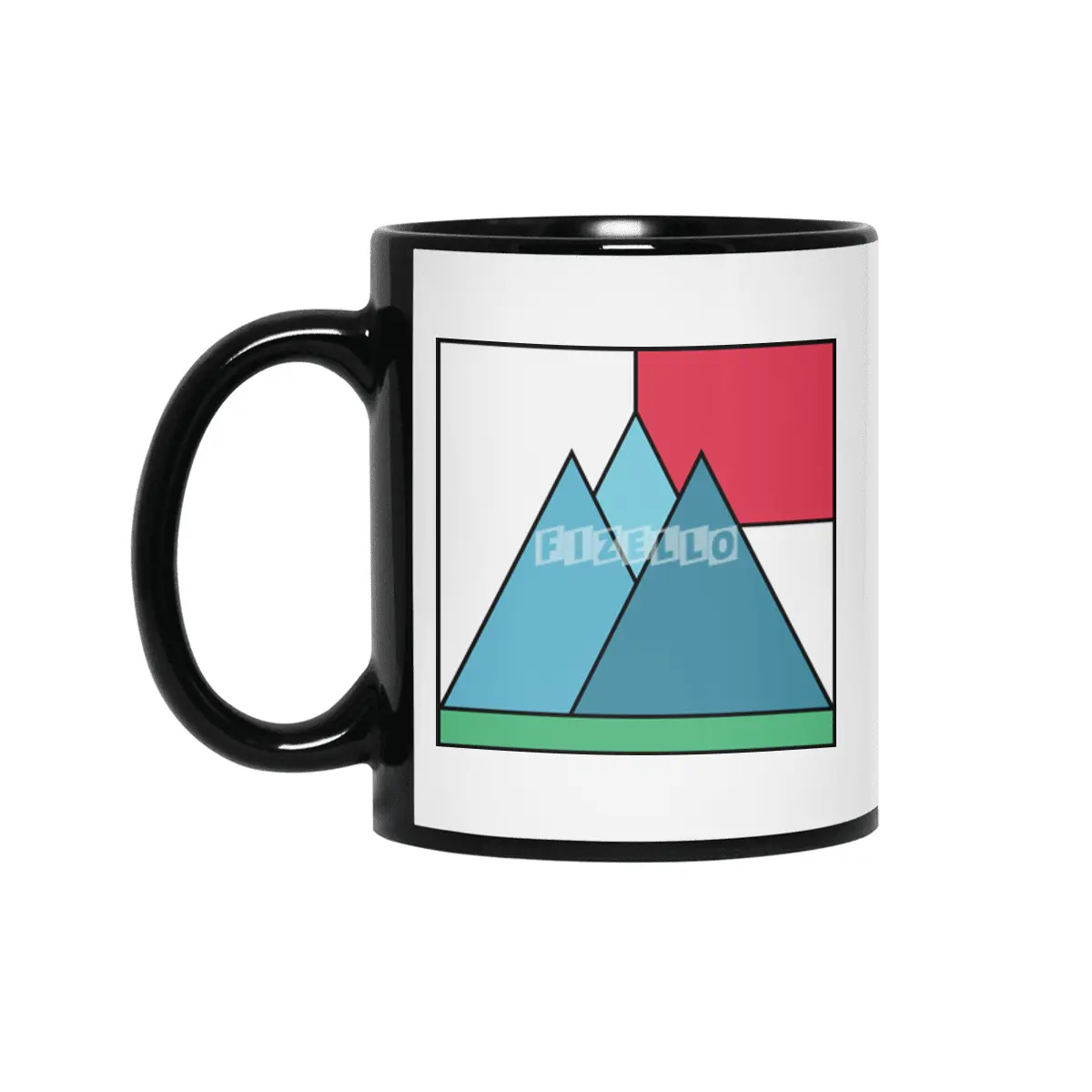 Simply mountains minimalistic nature design Siyah Kupa