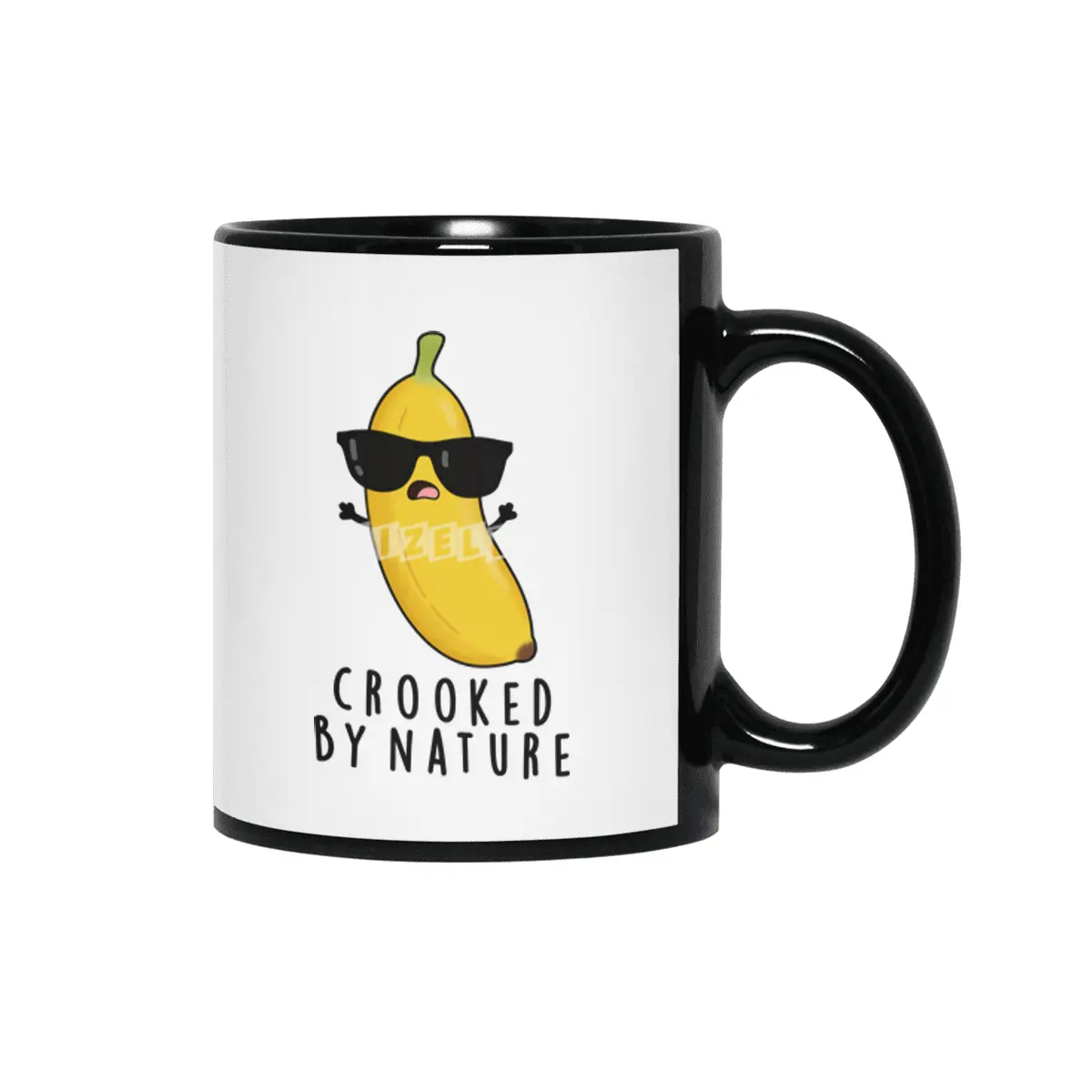 Crooked By Nature Cute Banana Pun Siyah Kupa