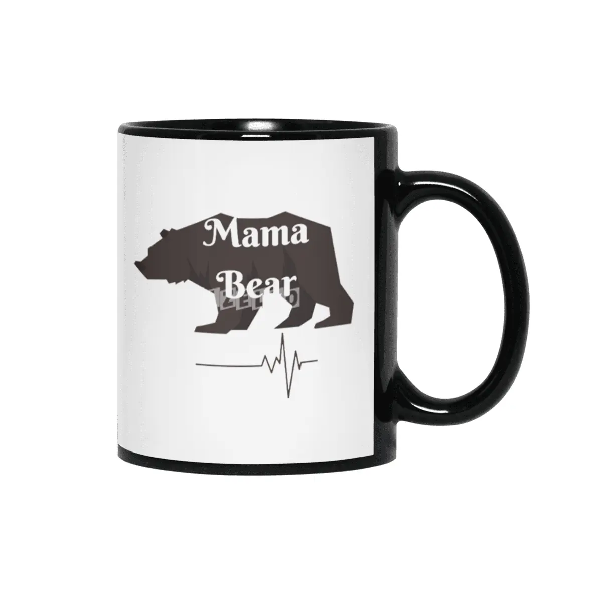 Mama Bear Shirt, Mama Bear Tshirt, Momma Bear, Mama Bear Gift, Animal Nature Lover  Siyah Kupa