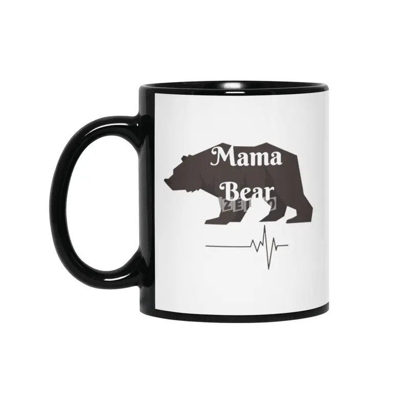 Mama Bear Shirt, Mama Bear Tshirt, Momma Bear, Mama Bear Gift, Animal Nature Lover  Siyah Kupa