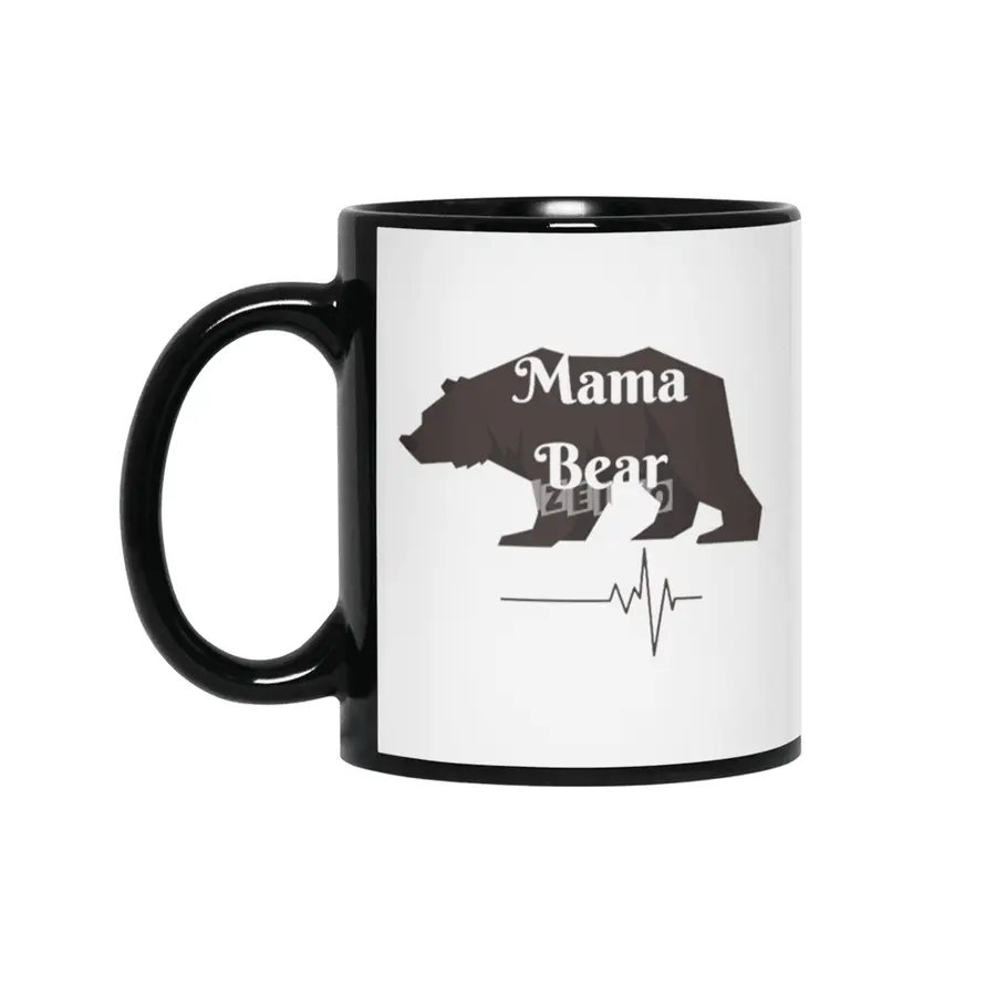 Mama Bear Shirt, Mama Bear Tshirt, Momma Bear, Mama Bear Gift, Animal Nature Lover  Siyah Kupa