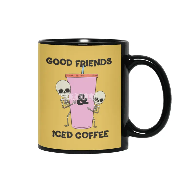 Good Friends & Iced Coffee Siyah Kupa
