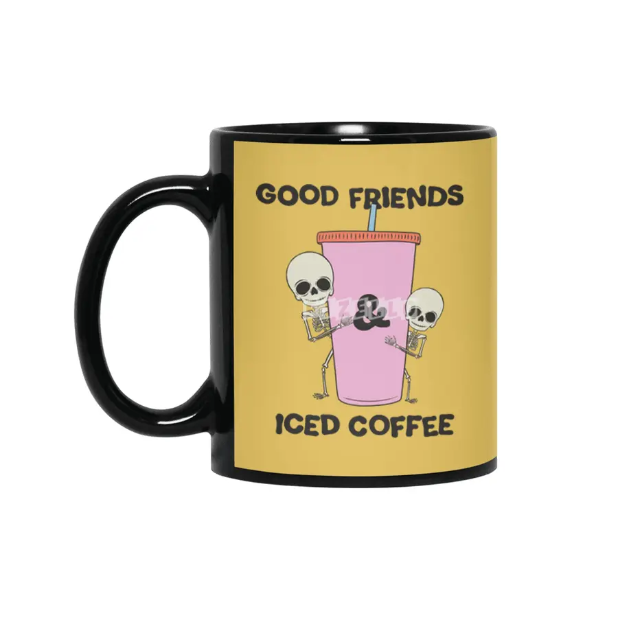 Good Friends & Iced Coffee Siyah Kupa