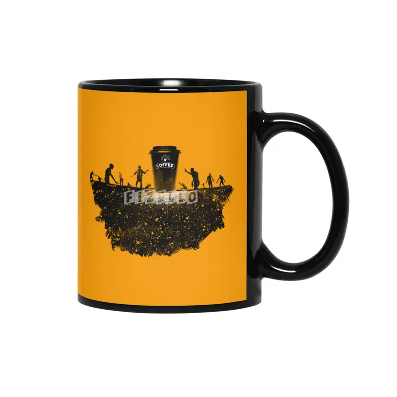 Zombie need coffee  Siyah Kupa