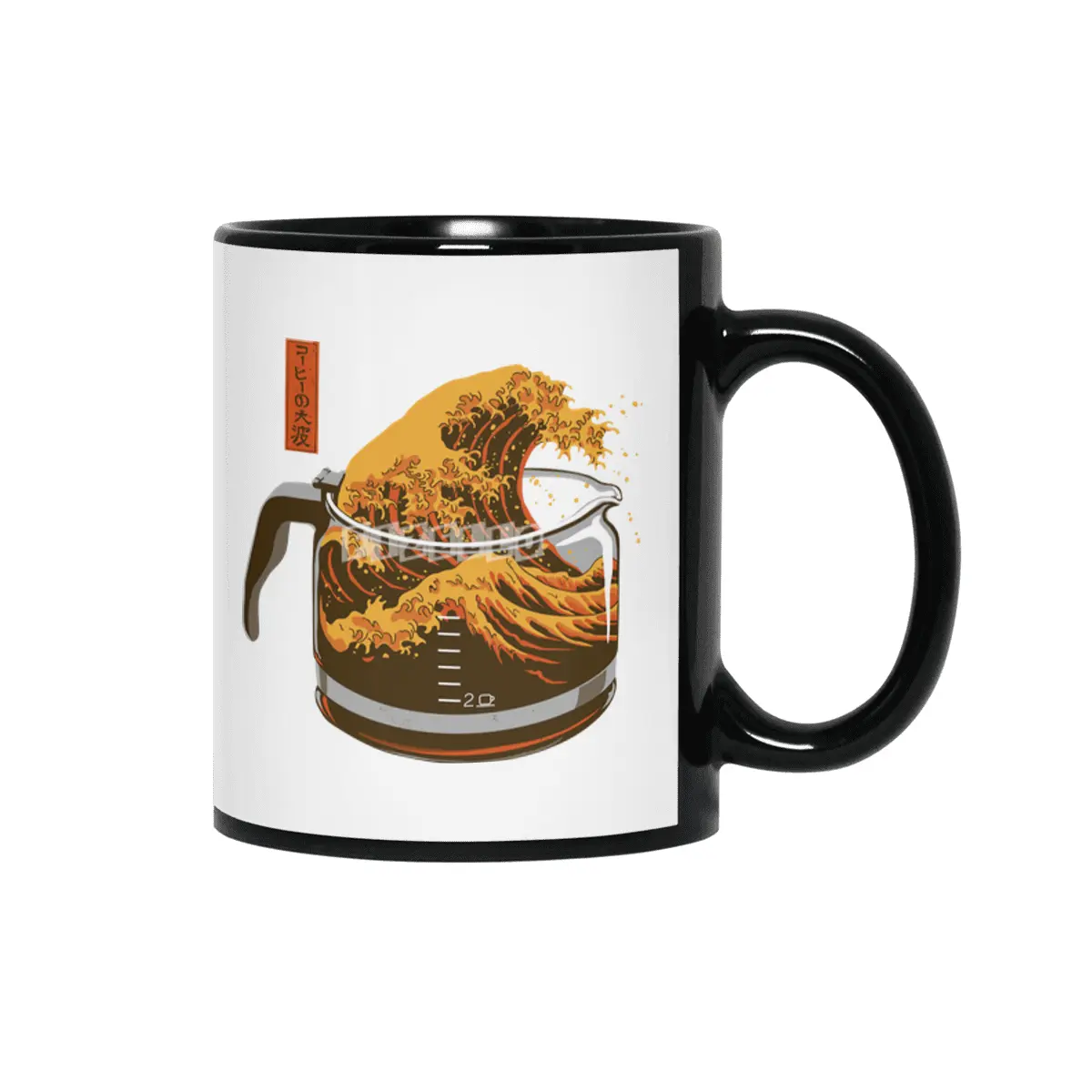 The Great Wave of Coffee (light) Siyah Kupa