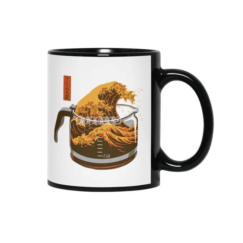 The Great Wave of Coffee (light) Siyah Kupa